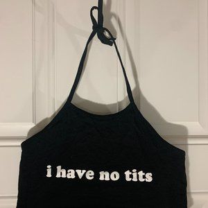 Black Printed Halter Crop Top